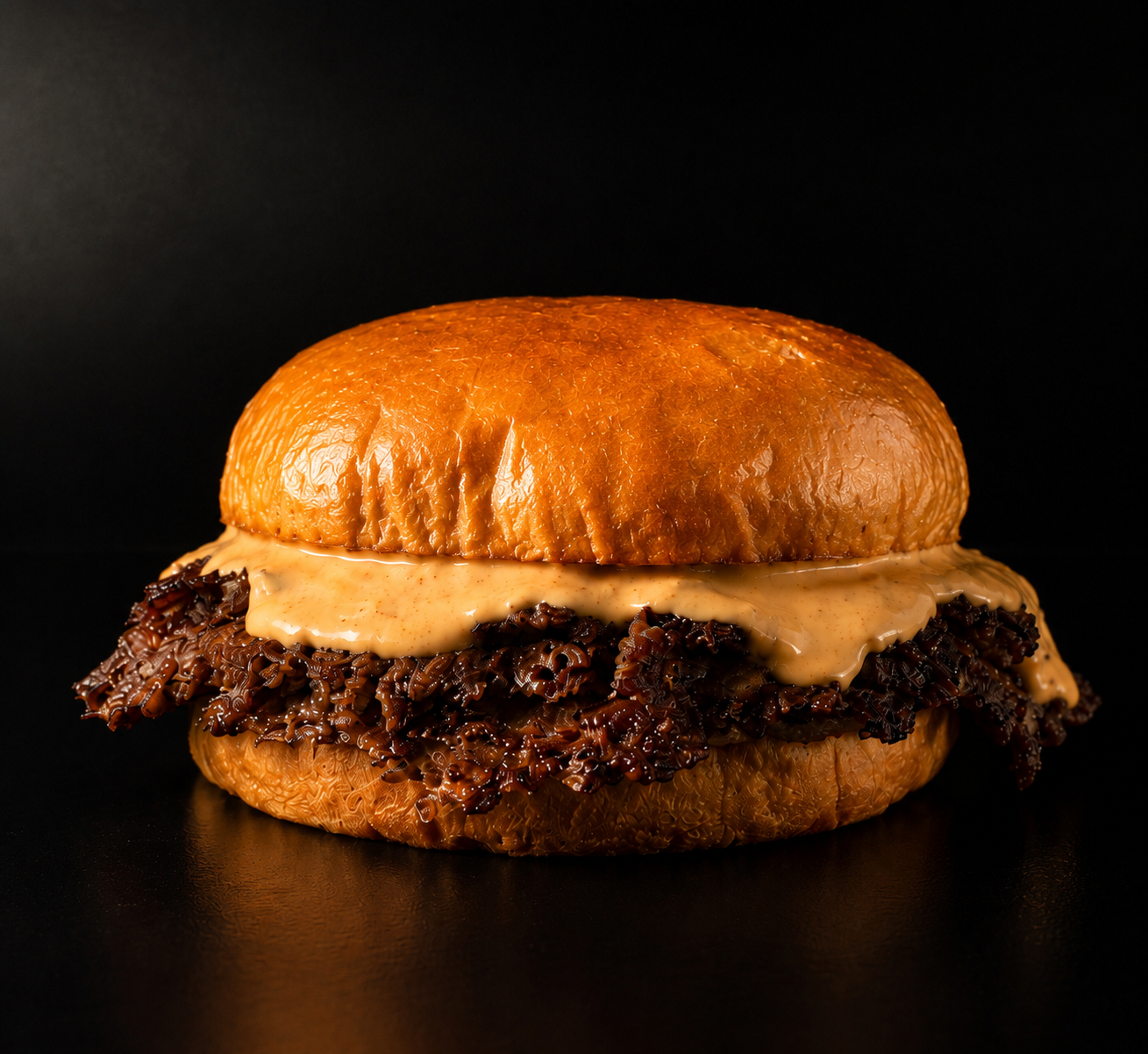The Gotham Double Smash burger with American cheese and Gotham Sauce